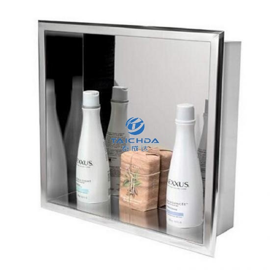 Recessed SS316 washroom shampoo shelves