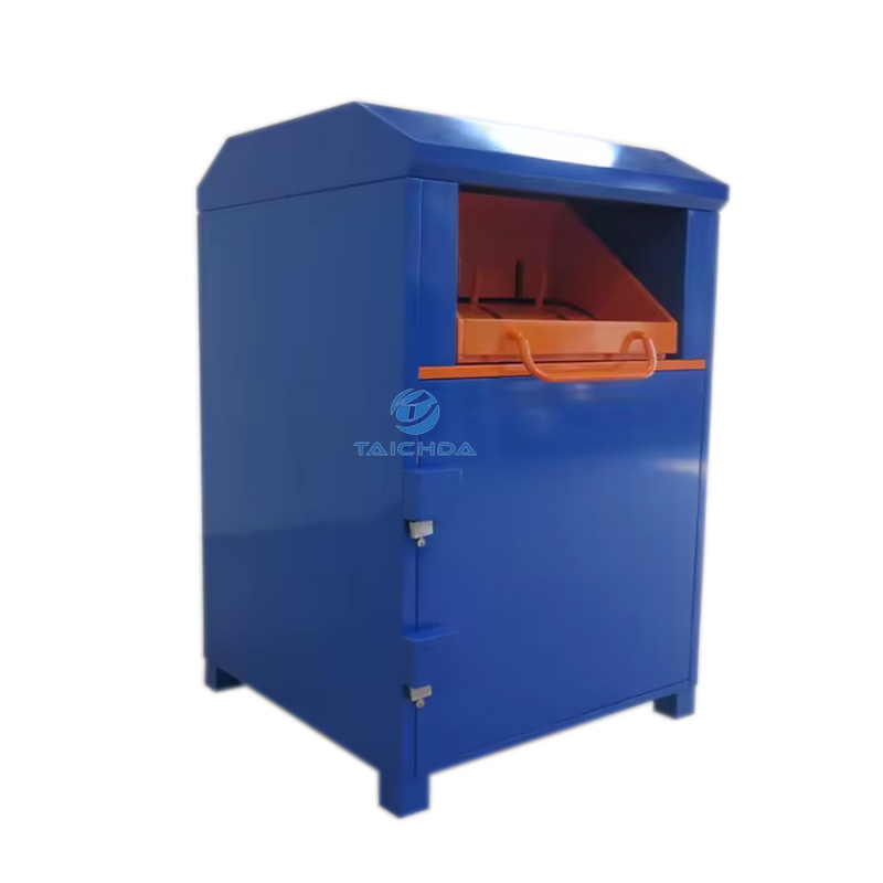 Anti theft clothing recycling bins