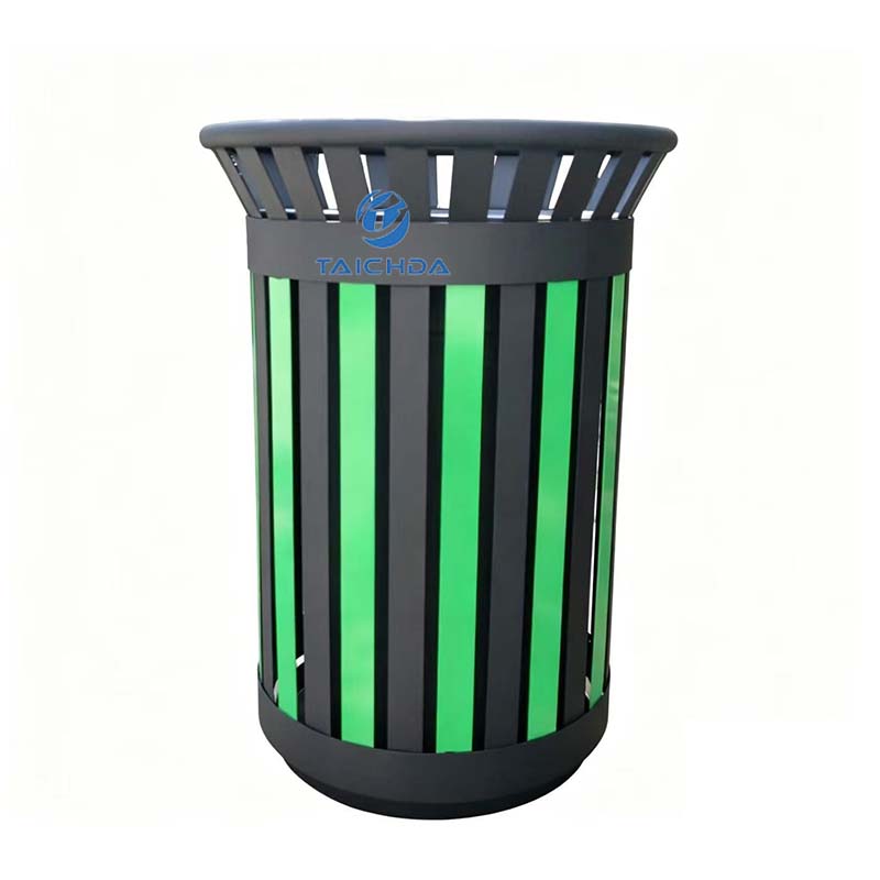 Round steel carish bin