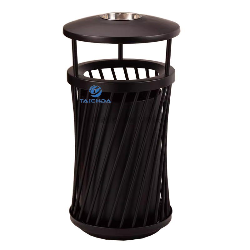 Fashion metal garbage can