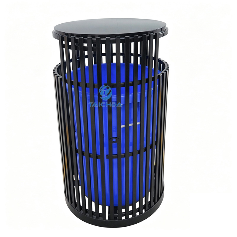 Rotundity steel garbage bins