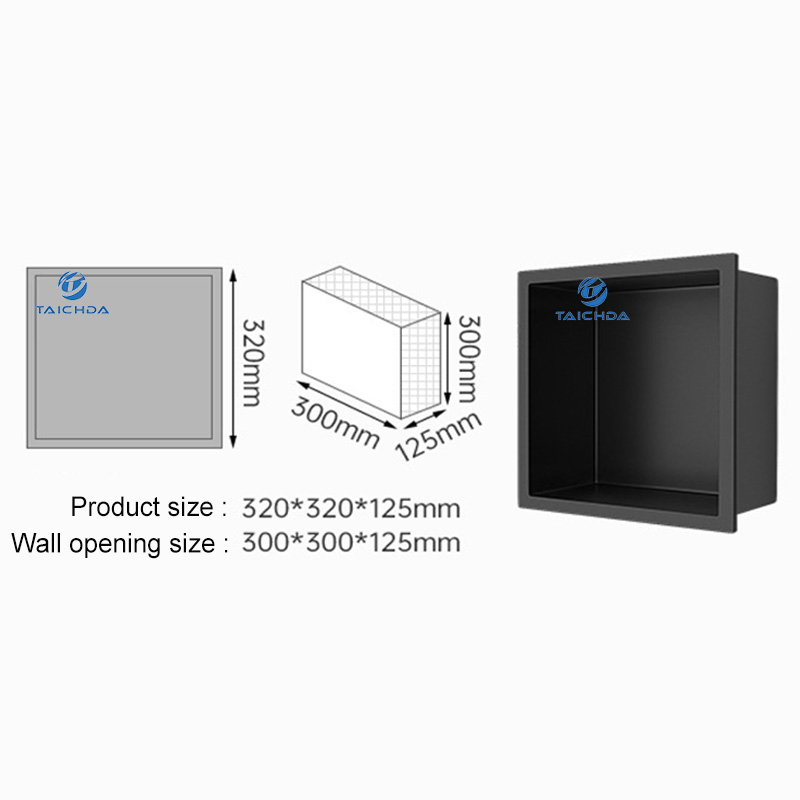 Bathroom recessed soap shelf