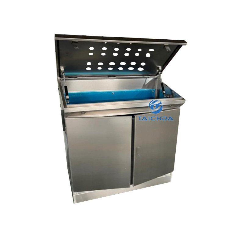 Stainless steel slant electrical console